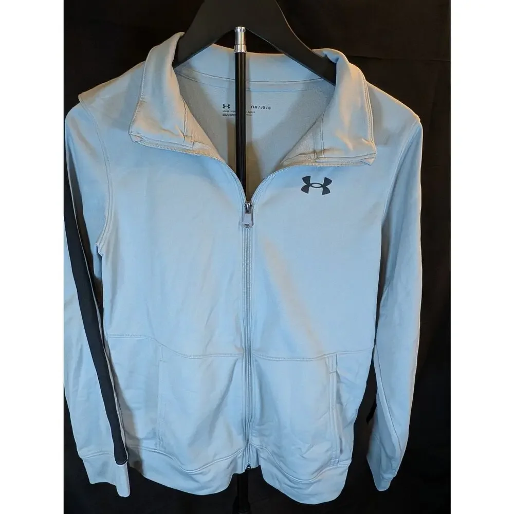 Under Armour Boys YLG 3 Pc Set Jacket Shorts Shirt Youth Large Gray Blue